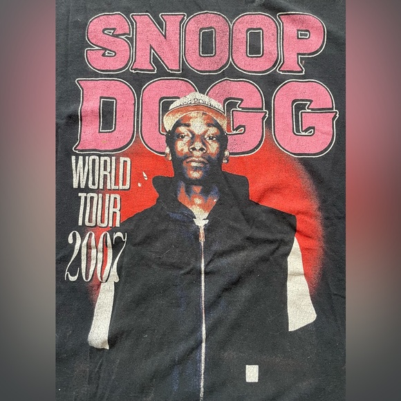 Vintage Snoop Dogg World Tour 2007 Short Sleeve Black Size L/XL Graphic T-Shirt - Picture 2 of 10